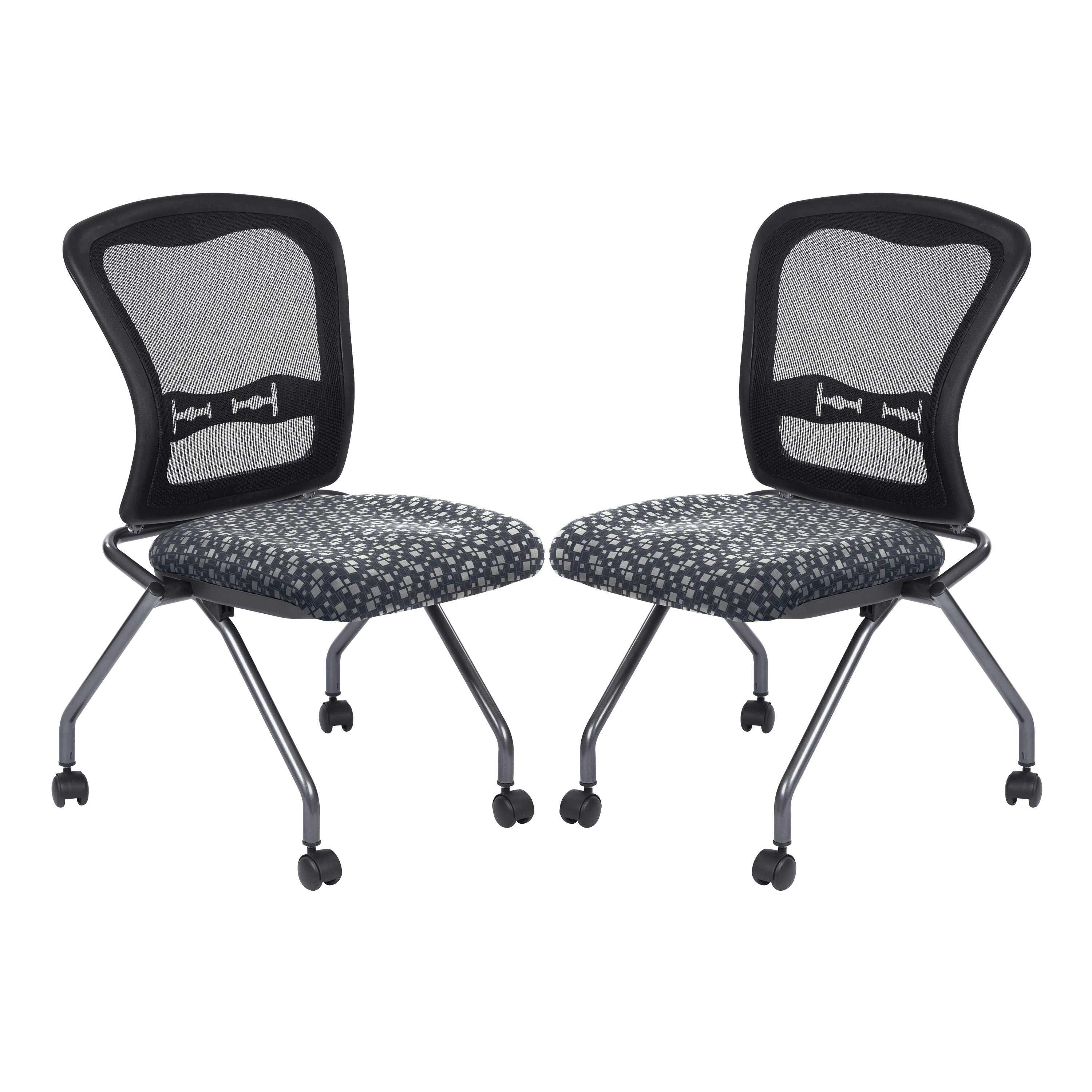 Deluxe Armless Folding Chair With ProGrid® Back